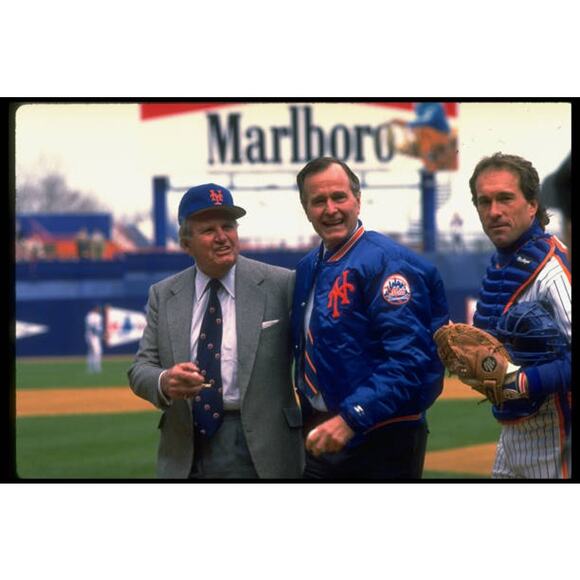 New York Mets 80s STARTER satin bomber BIG LOGO jacket L blue MLB baseball vtg - Picture 8 of 9